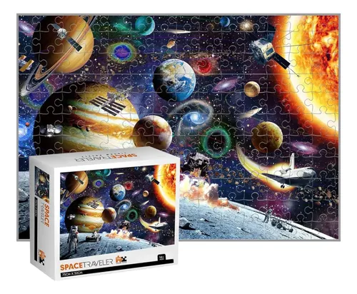 Rompecabezas para adultos, juego de rompecabezas 1000 Planet Moon Earth, juego de dafío, rompecabezas de aprendizaje, avión pacial, juguete de dificultad