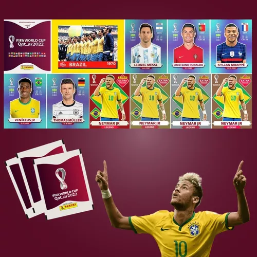 Kit 4 Figurinhas Legend Kylian Mbappé Copa 2022