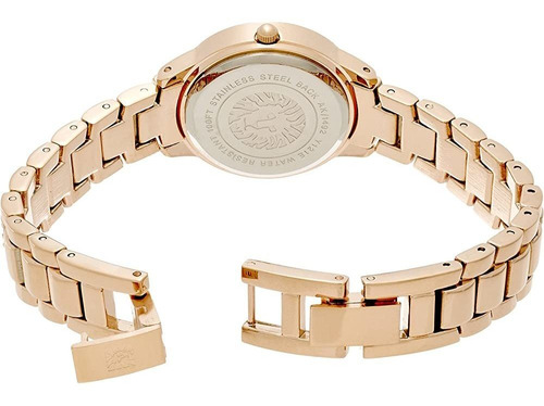 Reloj Con Brazalete De Oro Rosa Acentuado Con Cristales Swar