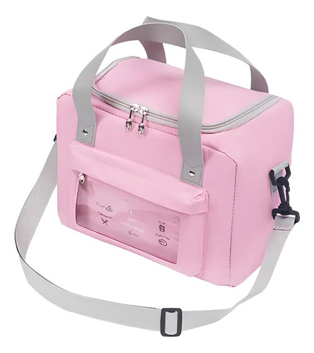 Necessaire Lancheira Termica Bolsa Viagem Marmita Academia Cor Rosa Bebê