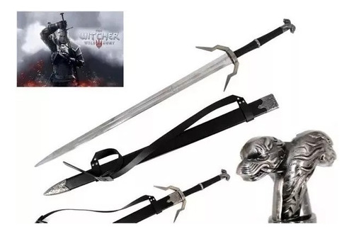 Espada Medieval Com Bainha Couro The Witcher Inox 