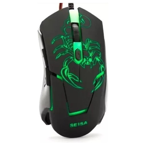 Mouse Gamer Retroiluminado Seisa Usb 3200dpi 6 Botones Rgb