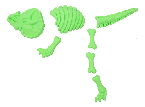 2 X 7 Uds. De Juguetes De Dinosaurio Con Esqueleto De Verde