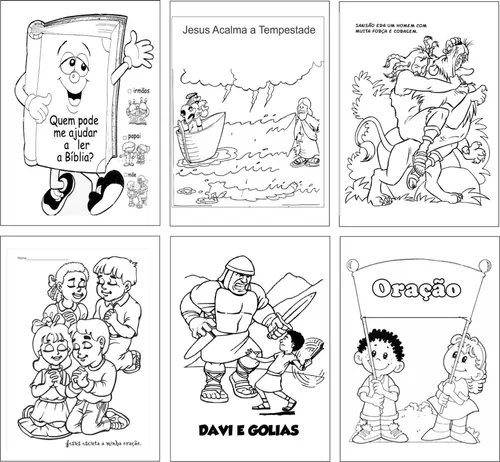 Kit Com 80 Desenhos Para Colorir Pintando Com Jesus. São 40 Folhas