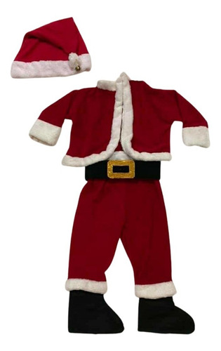 Disfraz De Santa Claus Bebe Incluye Gorro, Cinto Y Botas