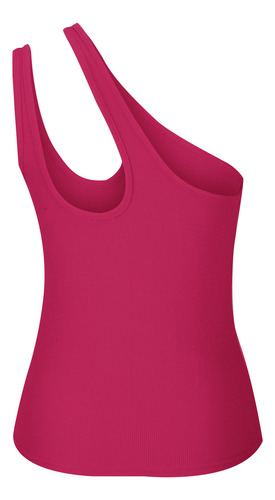 Top Corto Con Tirantes Irregulares De Punto Liso A La Moda P