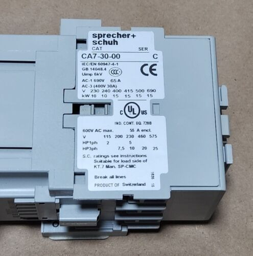 *new* Sprecher + Schuh Ca7-30-10-120 Contactor 110/120v Dde