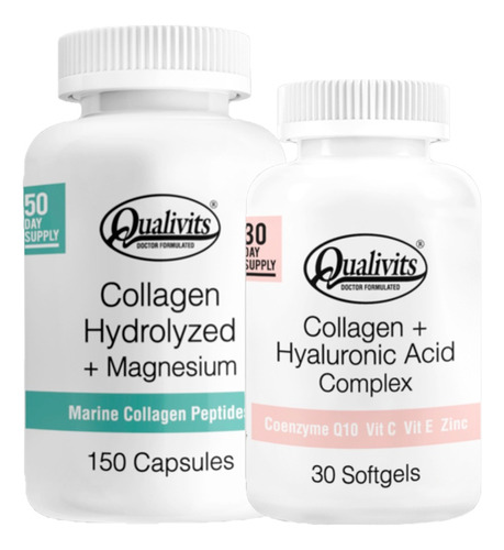Colágeno Ácido Hialurónico Colágeno Magnesio X150 Qualivits Sabor Natural