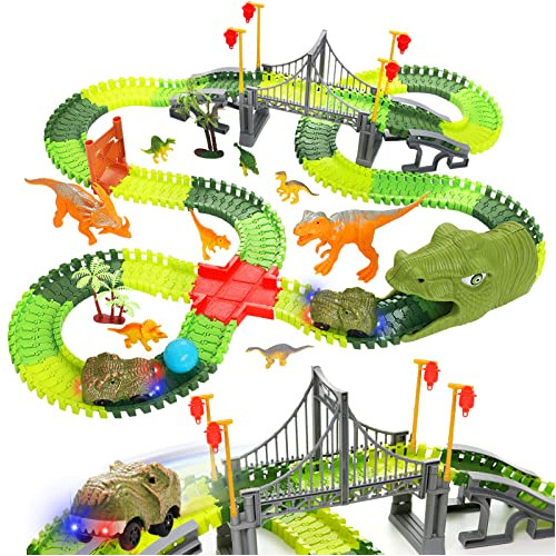 Dinosaur Toys Race Car Track Create Dinosaur World Road...