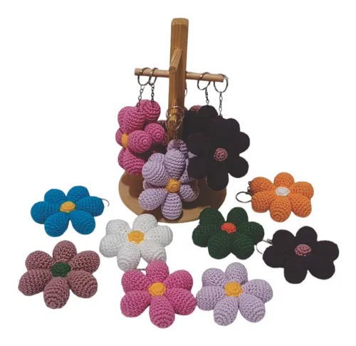 comprar Flor Amigurumi \u002F Crochê Chaveiro Kit C\u002F 30 Peças