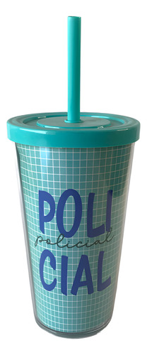 Copo Canudo Flork 500ml - Profissões Policial