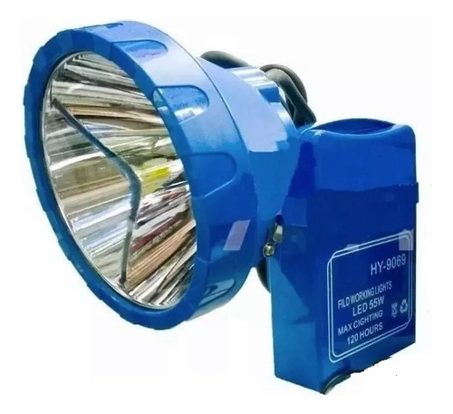 Linterna Foco Led 55w Mano Y Cabeza - Camping Outdoor 9069 Color Azul