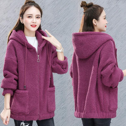 Abrigo De Sherpa De Imitación De Suéter Suelto De Mujer