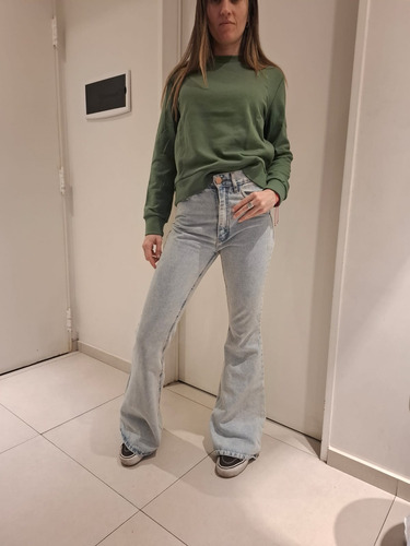 Buzo Zara Talle Small Verde Musgo Cuello Redondo Mujer Nuevo