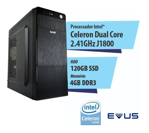 Computador Pc Completo Cpu Intel Dual Core 4gb Ssd 120gb Hdm