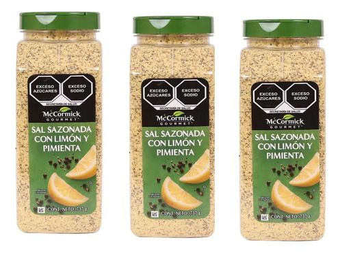 Sazonador Pimienta Molida Y Limon Mc Cormick Gourmet 3pz