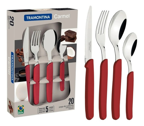 Juego Set Kit Cubiertos Tramontina 20 Piezas Cocina Carmel 