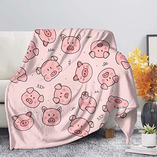 Mantas De Franela Para Cama, Sofá, Diseño De Cerdo Ro...