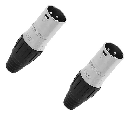 Conector Canon Macho Xlr Seetronic Ficha Plateada X2 (par) Color Plateado