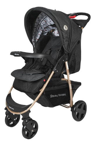 Coche Para Bebes Todo Terreno Plegado Automatico Babyhappy Color Negro Chasis Negro