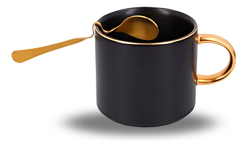 Taza Cerámica Para Café Minimalista Con Cuchara 330 Ml