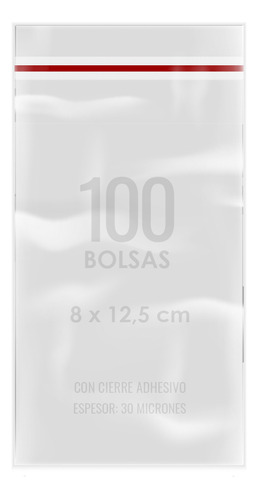 Bolsas De Celofan Plasticas Adhesivas 8x15 Cm 100 Unds