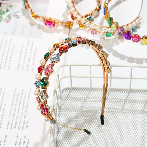 Diadema De Perlas Que Envuelve La Cabeza, Diadema Con Diaman