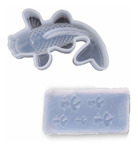 2 Uds Koi Goldfish Diy Colgante Silicona Resina Molde J...