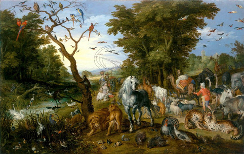 Lienzo Canvas Arte Sacro Arca De Noé Animales 65x100