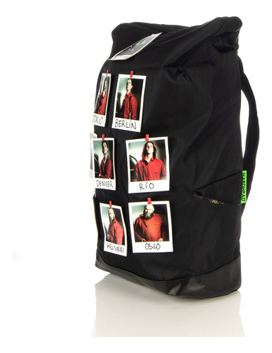 Mochila La Casa De Papel Color Negro Diseño De La Tela Alta Calidad