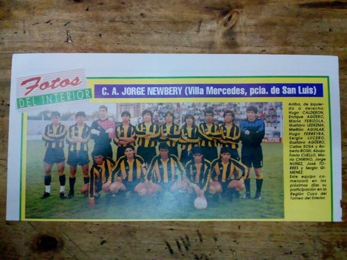 Recorte Jorge Newbery Villa Mercedes San Luis Equipo 1992