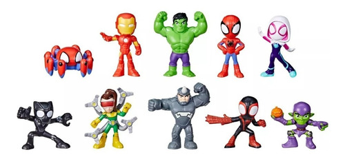  Marvel Spidey Y Sus Increíbles Amigos Pack 10 Figuras 