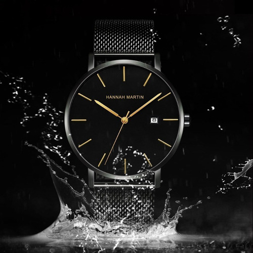 Reloj Con Correa De Malla Con Calendario Empresarial De Hann