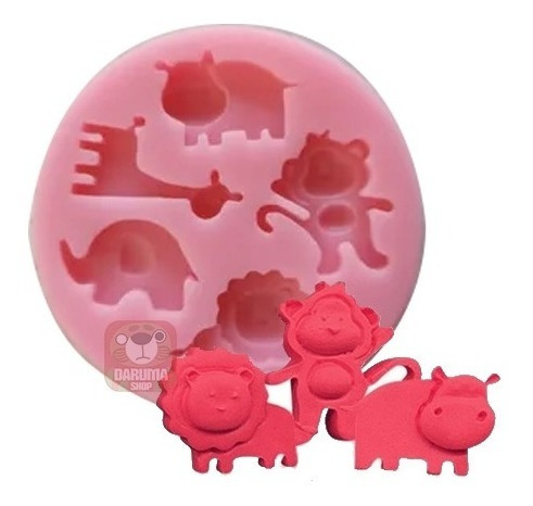 Molde Silicona Mini Animal Elefant Mono Leon Selva Fondant