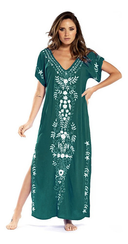 Mujer Kaftan Vestido Traje De Baño Pareo De Playa