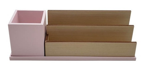 Organizador De Mesa Escritorio Feminino Madeira Moderno Luxo