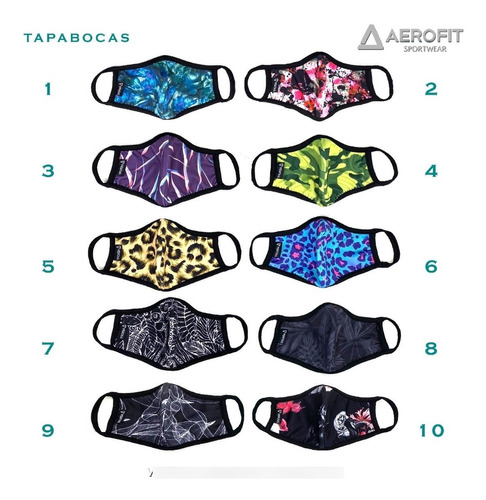 Barbijos Tapabocas Sublimados Reusable(pack 3) - Aerofit Sw