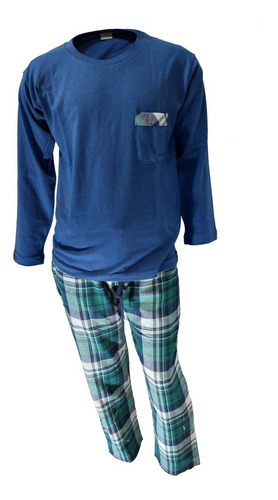 Imagen 5 de 7 de Pijama De Niño Invierno Moda Pantalón Escoces