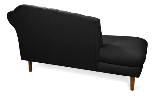 Divã Recife Suede 165 Cm Pés Chanfrado Castanho - D'rossi Cor Preto
