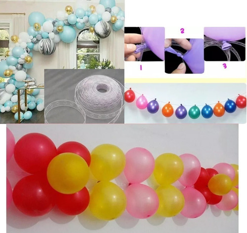 Pack De 5 Guías Para Decoración Con Globos De 6m Por Mayor 