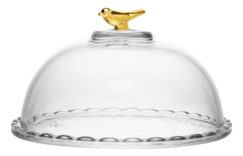 Queijeira Golden Bird C/ Tampa Cristal 20cm - Wolff