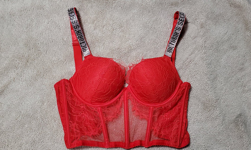 Bralette Brasier Victoria Secret Very Sexy Red Encaje 34b