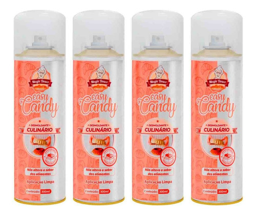 Kit C/4 Desmoldantes Culinários Easy Candy 300ml