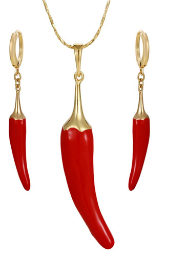 Aretes Dije Oro 14k Lam Chile Restaurant Mexicano Tradiciona