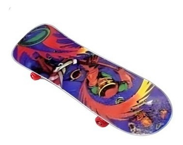Imagen 4 de 9 de Skate Patineta Doble Dibujo Infantil 65cm X 22cm Azul