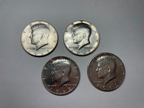 4 Monedas Plata Kennedy Half Dollar