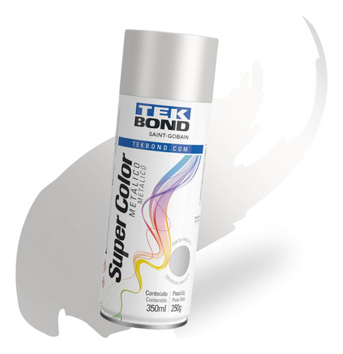 Tinta Spray Super Color Metálica 350ml Prata Tekbond