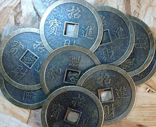 Lote 3 Monedas Chinas De La Suerte Bronce Grande 45 Mm Nueva