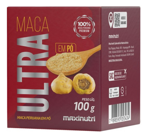 Maca Ultra Em Po 100g Maxinutri Maca Peruana Em Po Sabor Neutro