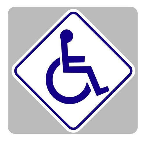 Sticker Discapacitado Fondo Blanco Vidrio Lata Carro 8cmx8cm